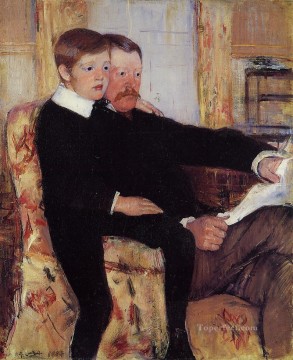 Retrato de Alexander J Cassat y su hijo Robert Kelso Cassatt madres hijos Mary Cassatt Pinturas al óleo